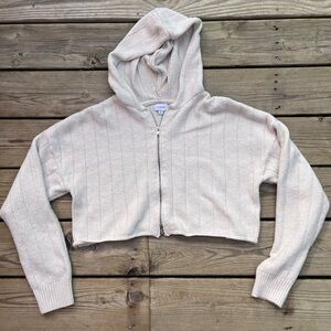 Cream Cropped Hoodie